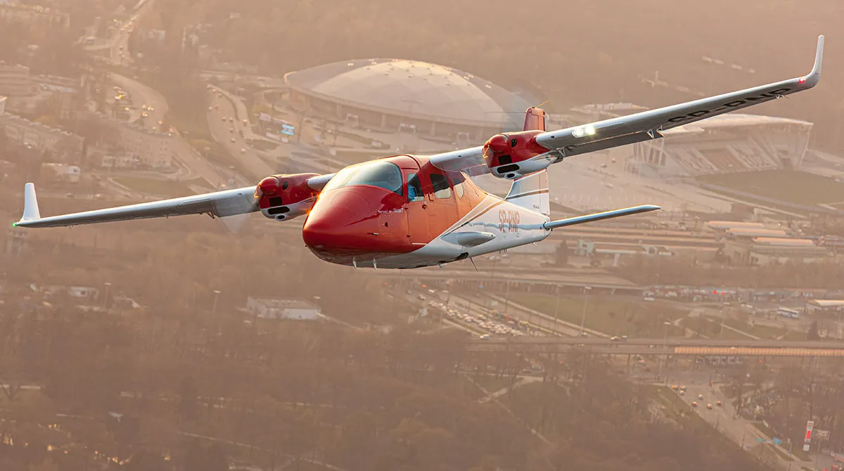 Tecnam P2006T twin-engine aircraft on tarmac - view 6