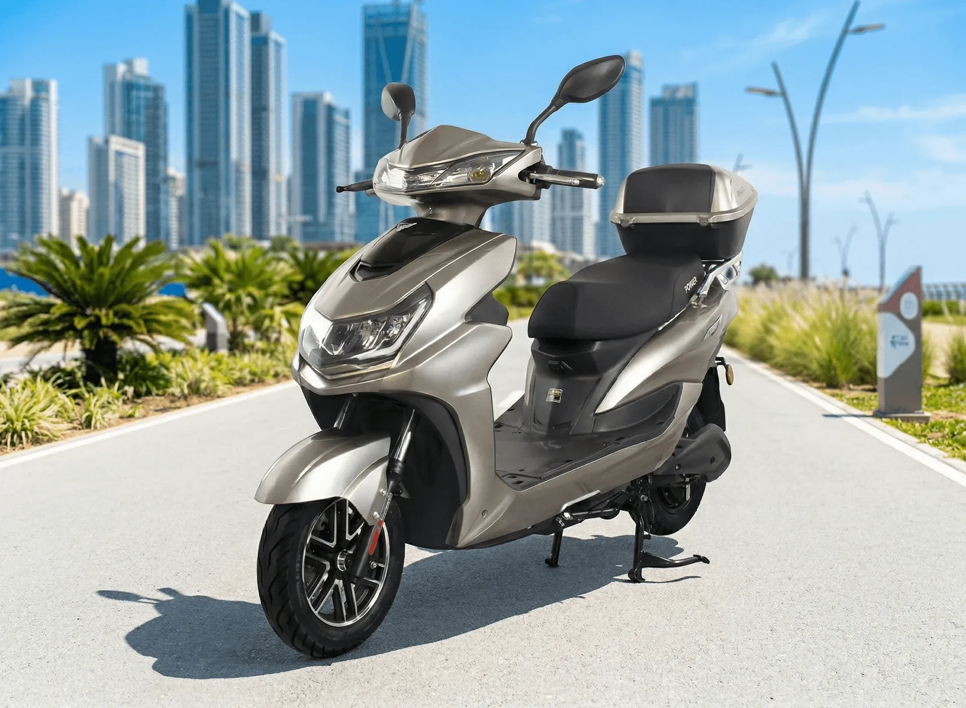 Hermi electric vehicle on the road