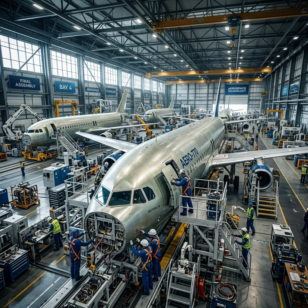 Aviation manufacturing facility and aircraft assembly